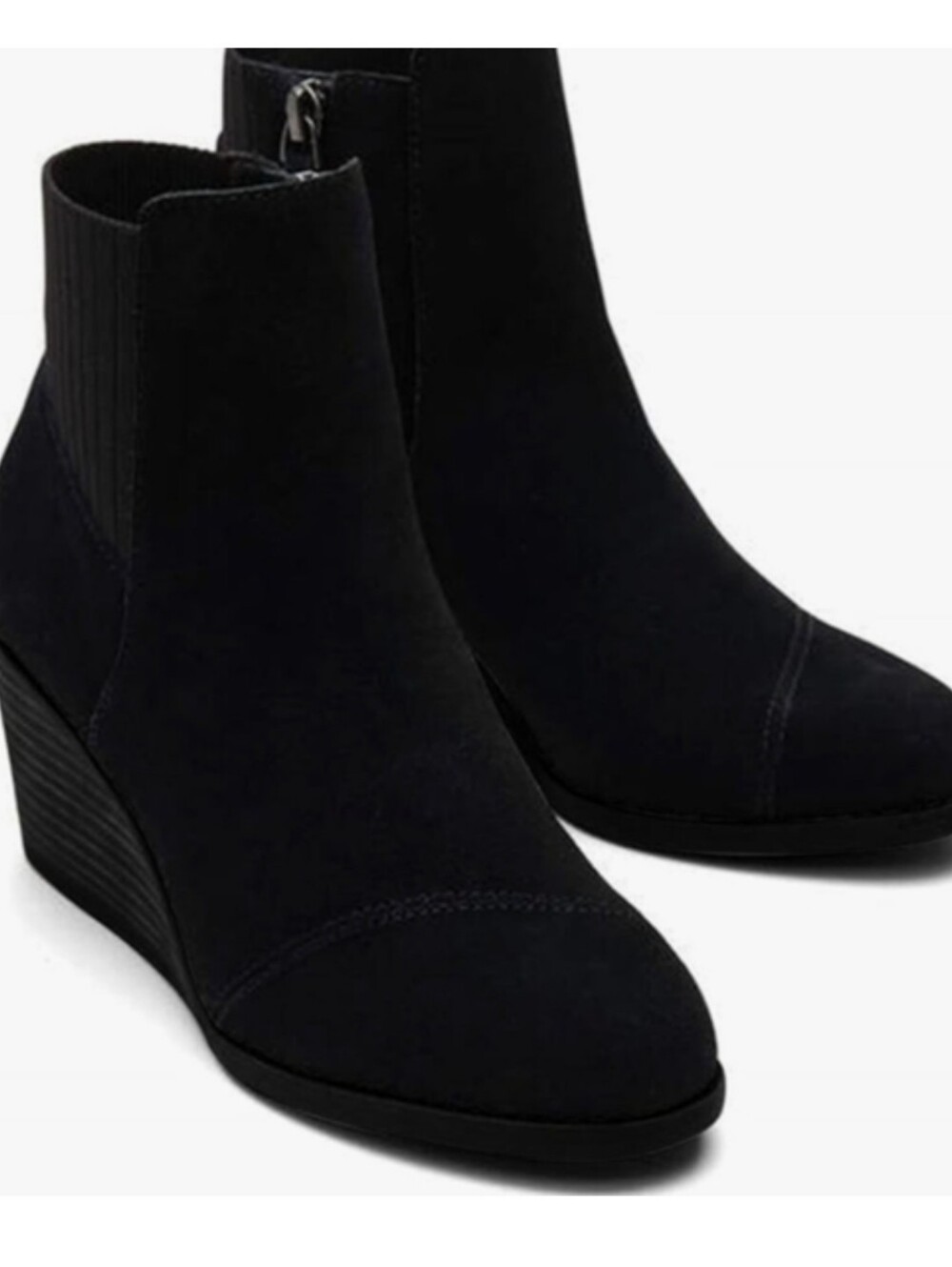 Sleek Black Suede Ankle Boots. Three Inche Heels. Stylish.